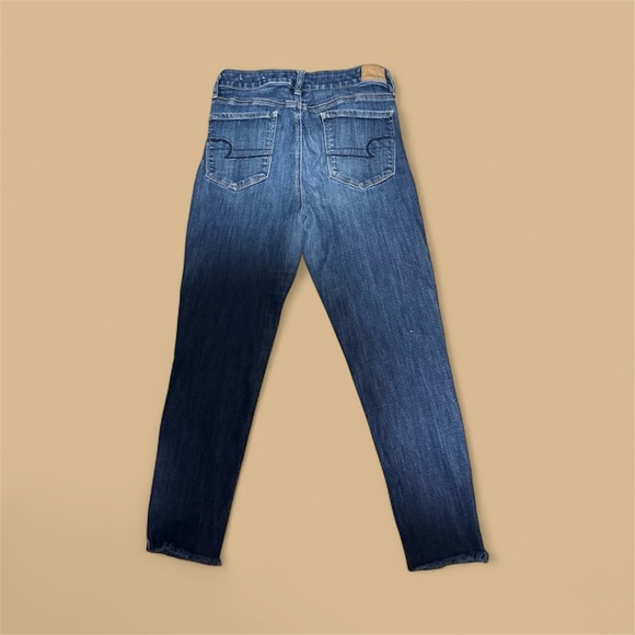 American Eagle Outfitters Blue Jeans frayed distressed at bottom - Picture 2 of 6